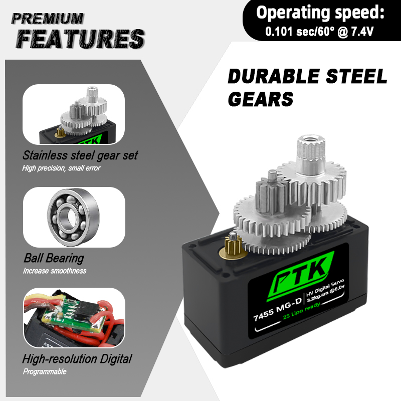 PTK 7455MG-D servo 12g Digital - Rc Helicopter Servo reseña y precio