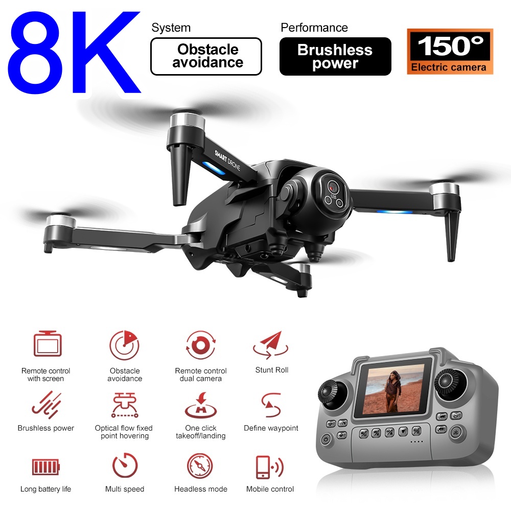 Brushless 8K Drone With HD 150 - Rc Helicopter Large reseña y precio