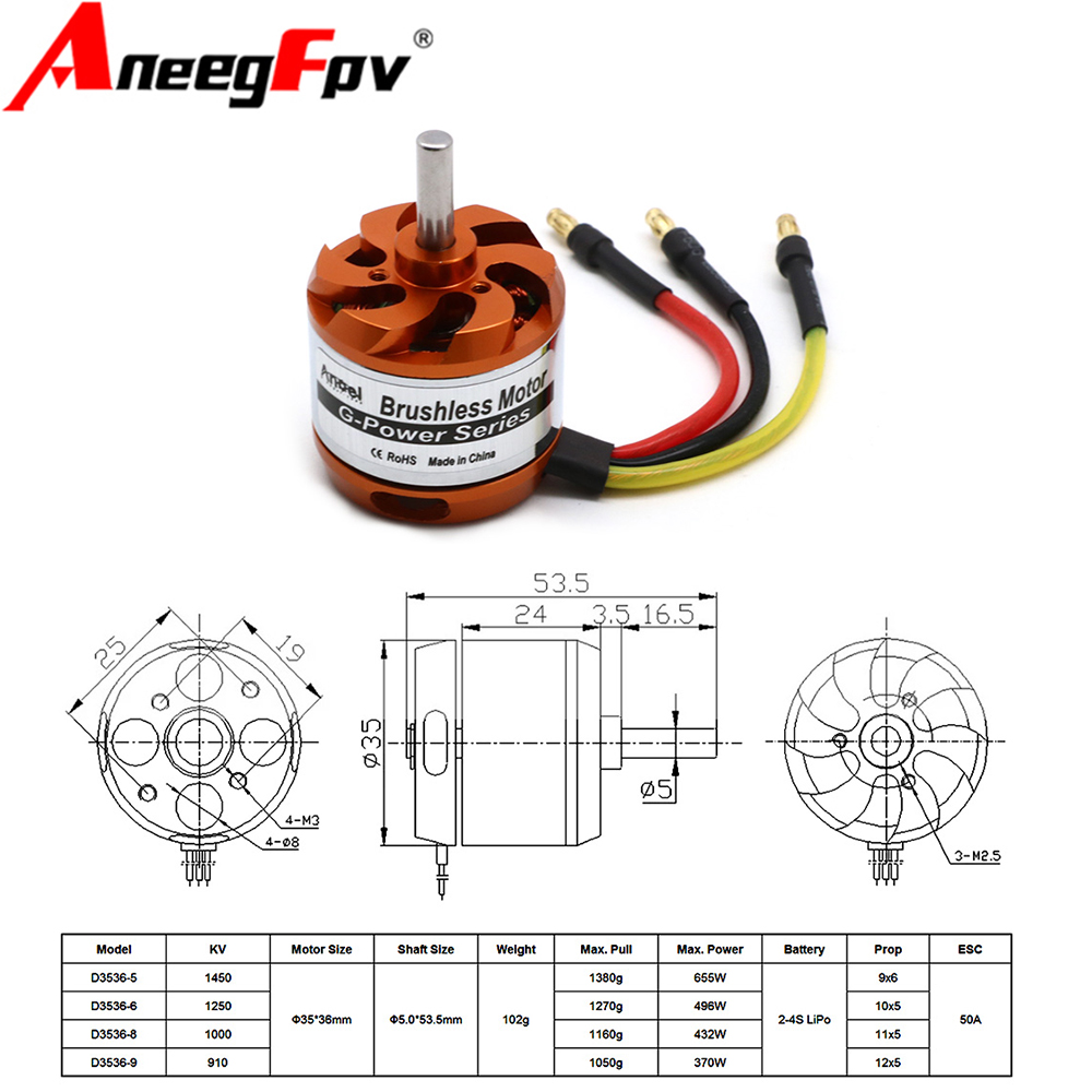 D3536 910KV 1000KV 1250KV 1450 - Rc Helicopter Mini reseña y precio
