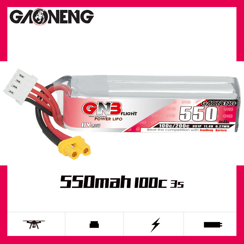GNB HV 11.4V 550mAh 100C/200C  - Rc Helicopter Coaxial reseña y precio