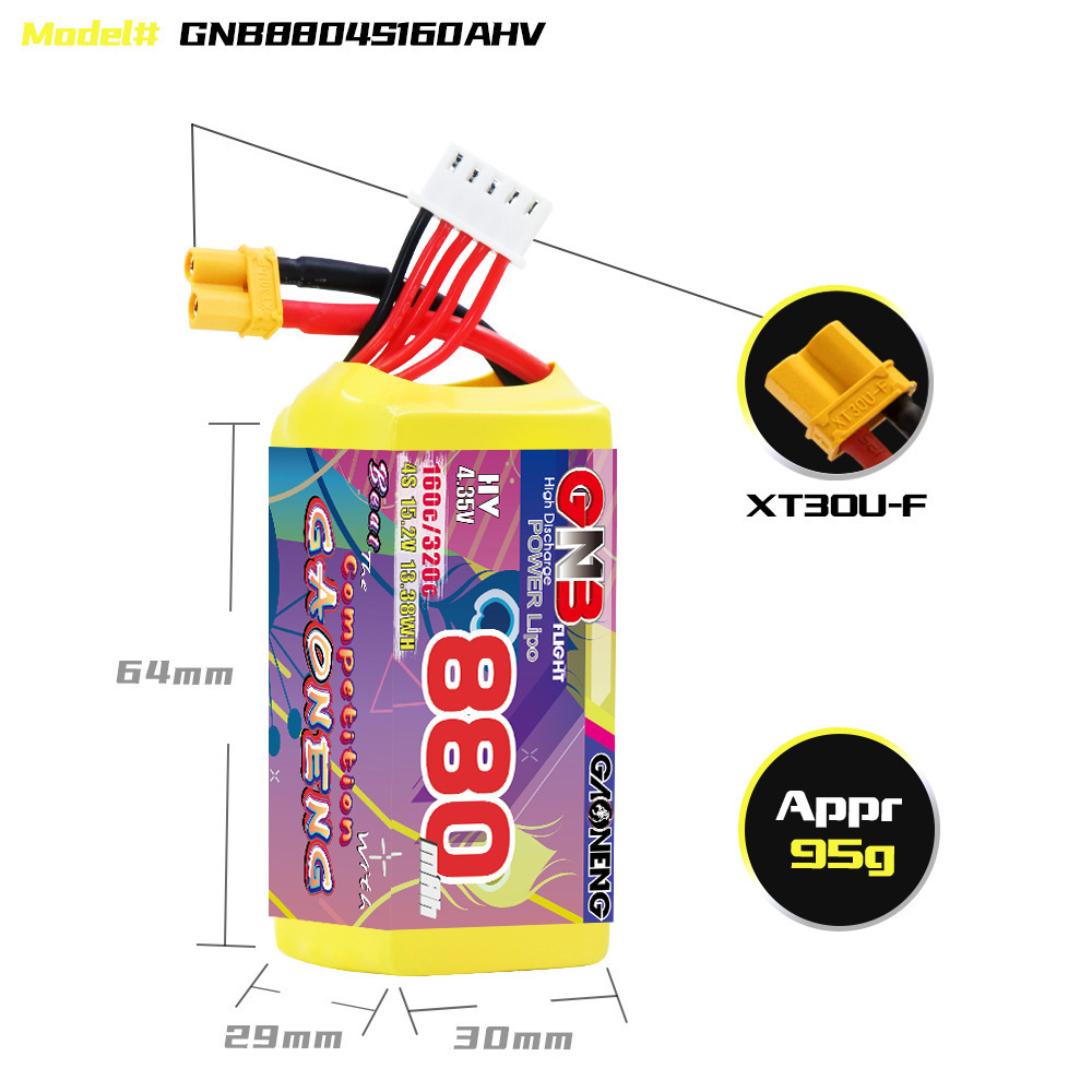 GNB 4S 880mAh 15.2V 160C/320C  - Rc Helicopter Battery reseña y precio