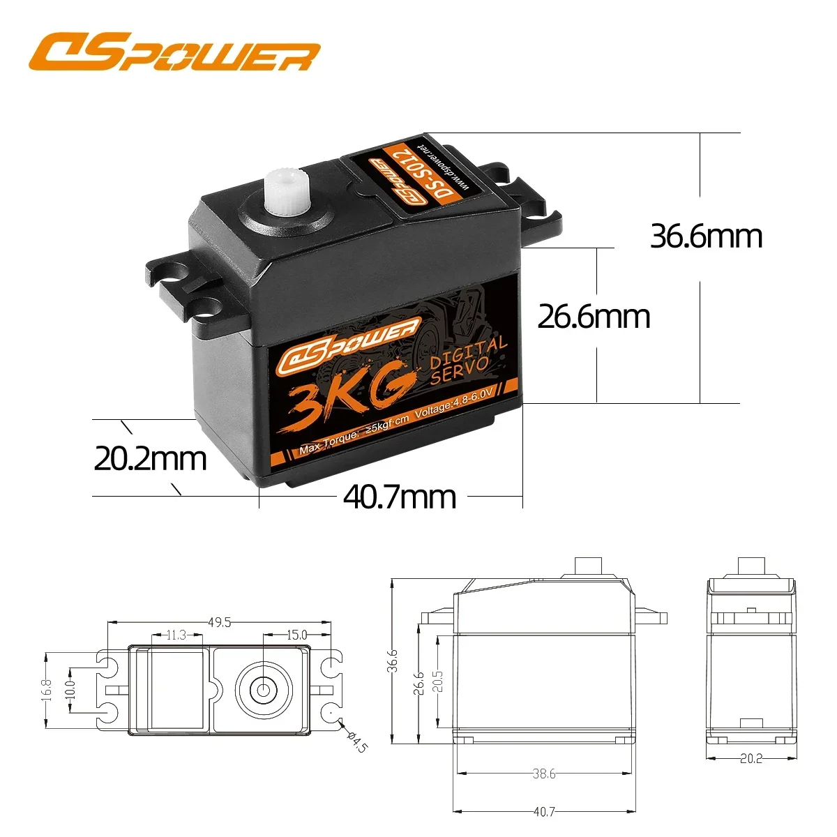 DSpower 3KG Plastic Gear Water - Rc Helicopter Servo reseña y precio