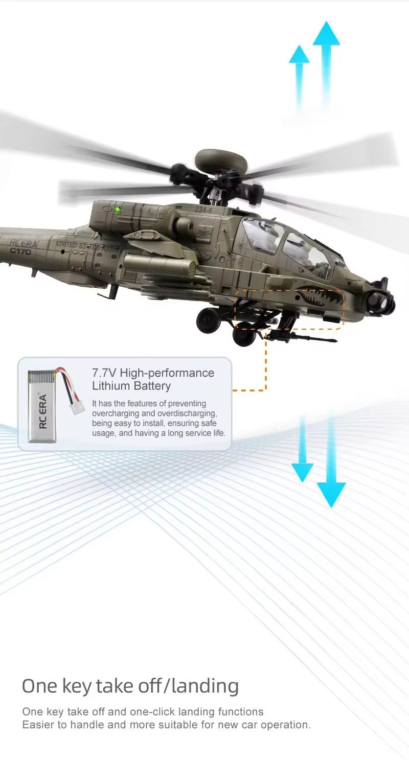 Rc Era Ah 64d Apache Helicopte - Rc Helicopter Single Rotor reseña y precio